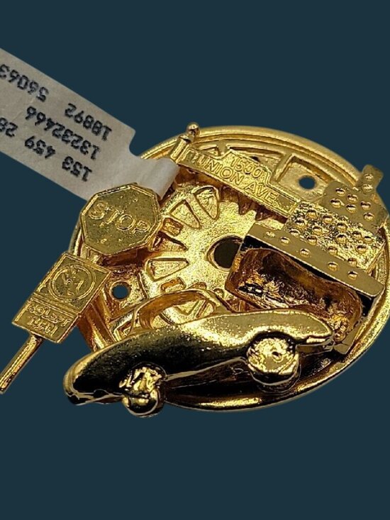 Ballou Reg'd Jewelry - VTG Ballou Reg’d City Scene Interchangeable Brooch Bergdorf Goodman Tag Estate